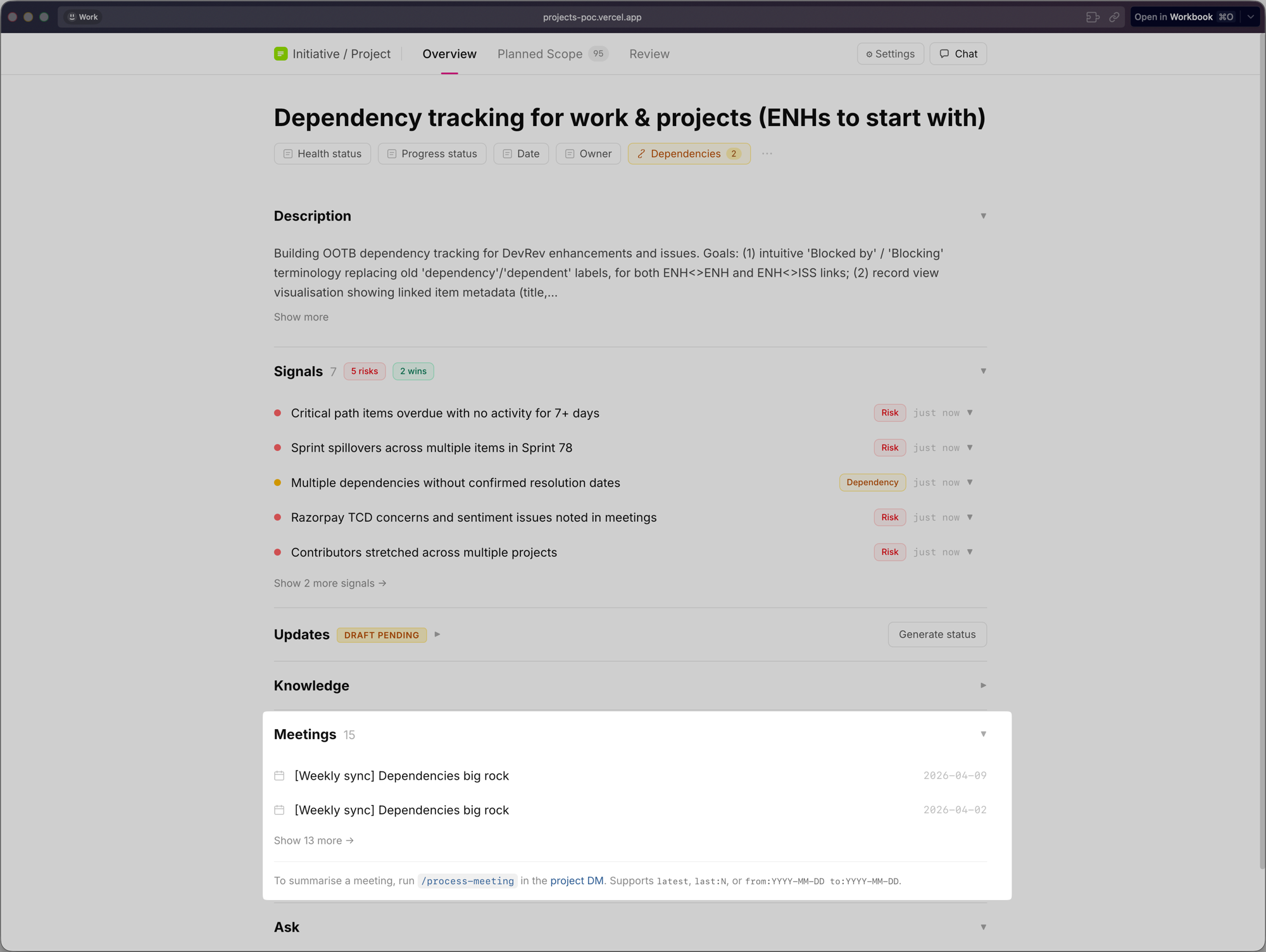 Project Meetings Spotlight